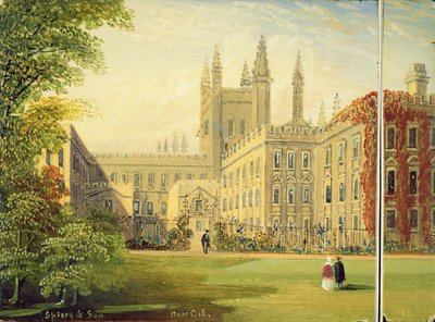 Victorian card case, with a scene of New College, Oxford and the Garden Quad by Richard Phene and Benjamin W. Spiers